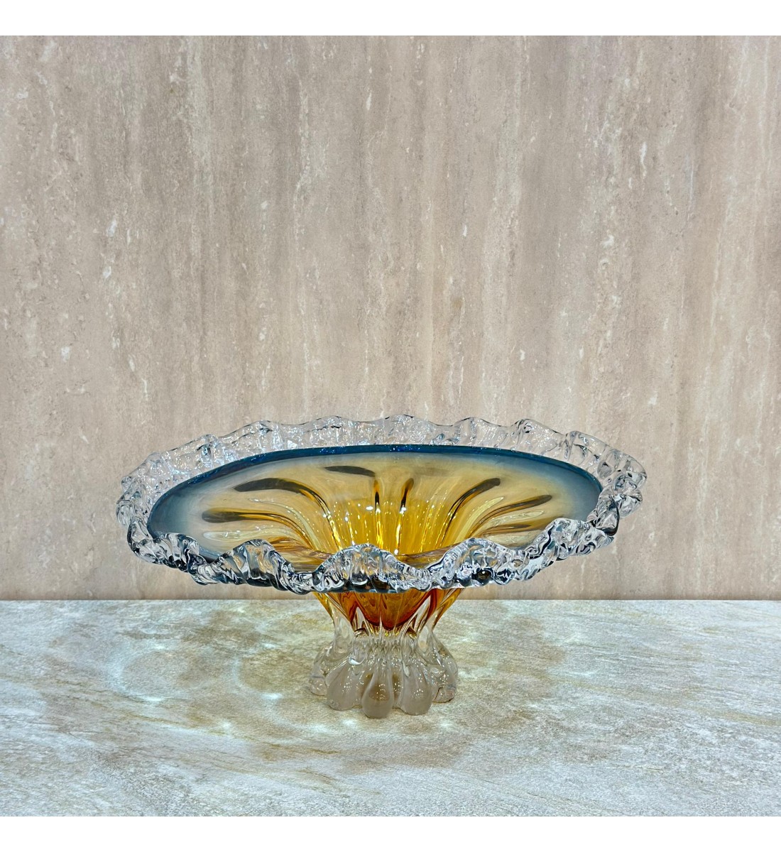 صحن تقديم زجاج مودرن بتصميم كلاسيك 38×38×19سم 