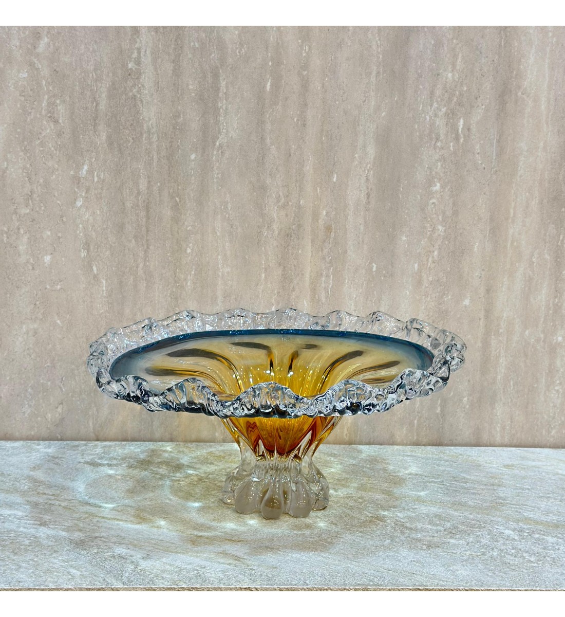 صحن تقديم زجاج مودرن بتصميم كلاسيك 38×38×19سم 