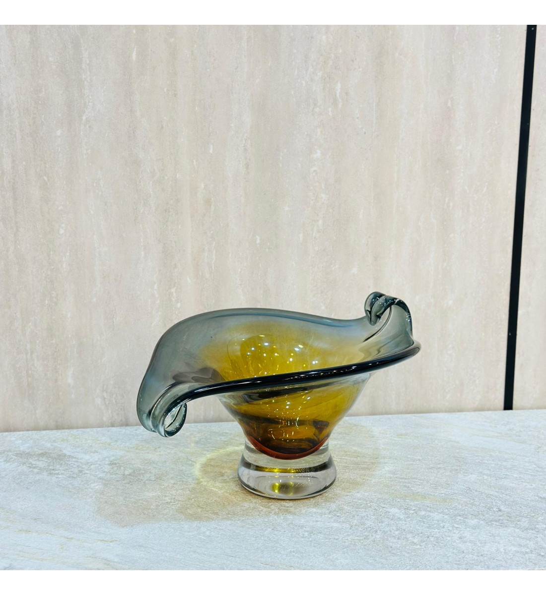 صحن تقديم زجاج مودرن بتصميم كلاسيك35×25×16سم 