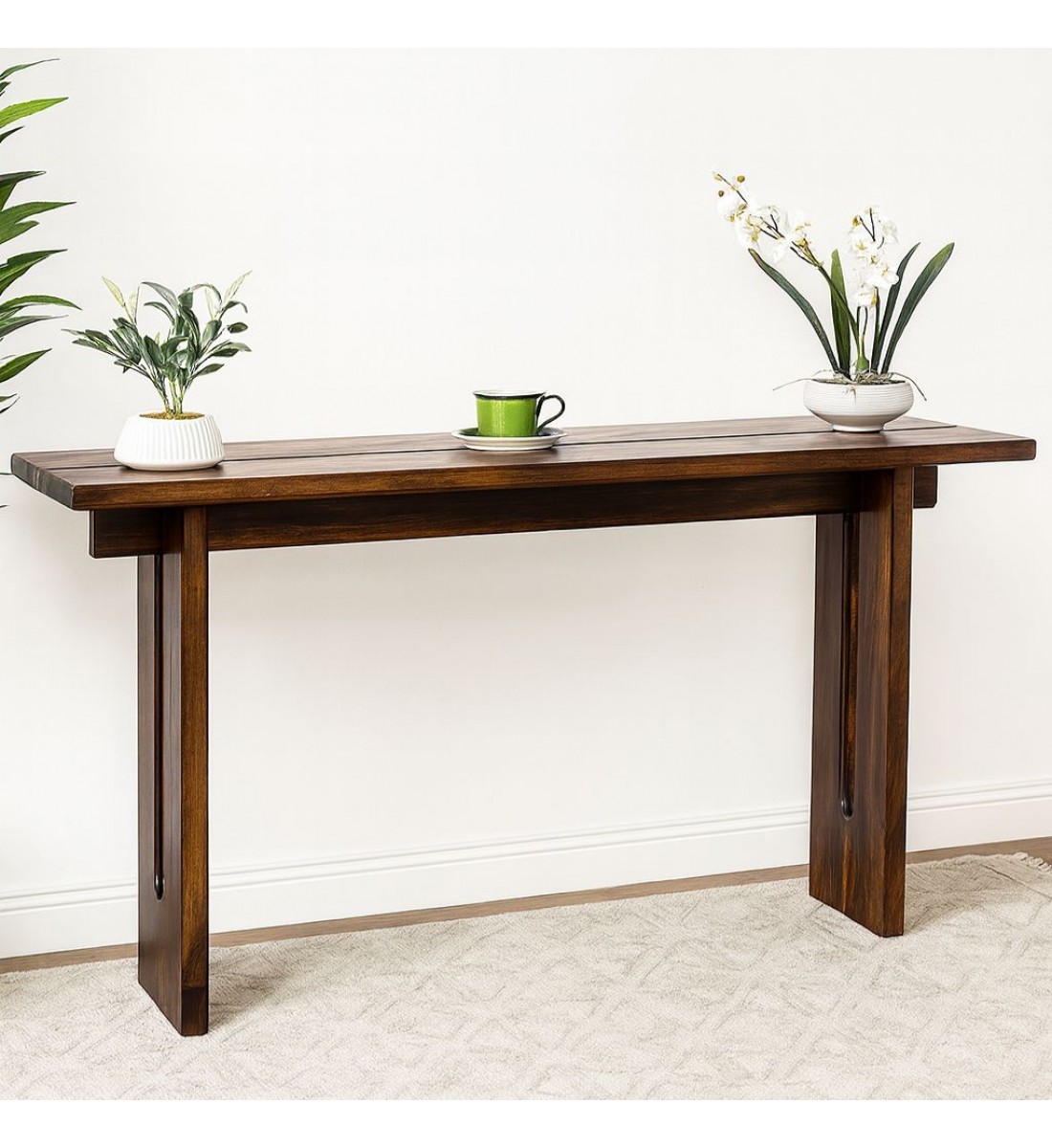 طاولة كونسول خشبية أنيقة بتصميم بسيط وعملي140×40×75سم 
