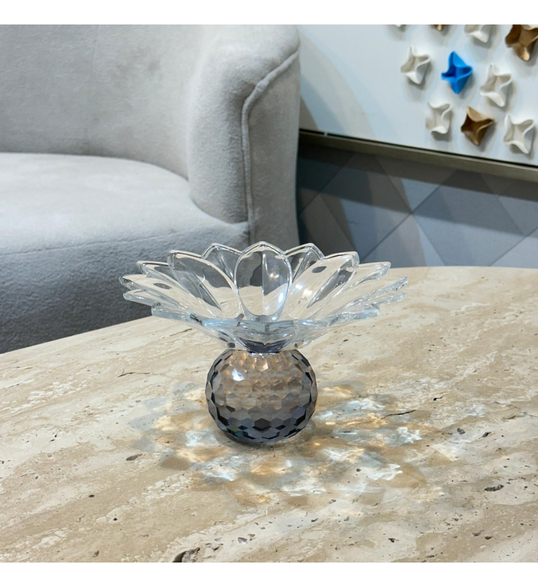 استاند - صحن تقديم بقاعدة - ضيافة كلاسيكي فاخر كرستال بقاعدة ــ 11×19×19سم 