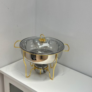 سخان طعام من الستانلس ستيل هندي غطاء زجاج 4لتر 