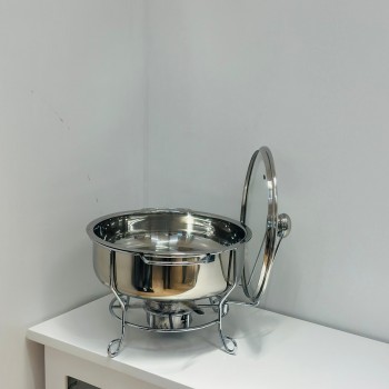 سخان طعام من الستانلس ستيل هندي غطاء زجاج 4لتر 