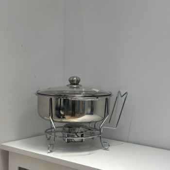 سخان طعام من الستانلس ستيل هندي غطاء زجاج 4لتر 