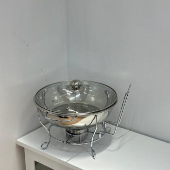 سخان طعام من الستانلس ستيل هندي غطاء زجاج 4لتر 