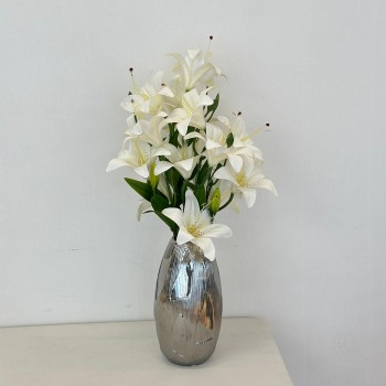 فازه  أنيقة لفازة سيراميكيه بتصميم انسيابي عصري 25×7×7سم 