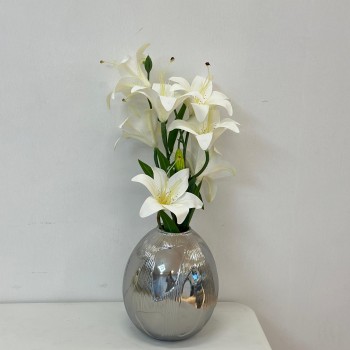 فازه  أنيقة لفازة سيراميك\ بتصميم انسيابي عصري22×6×6سم 