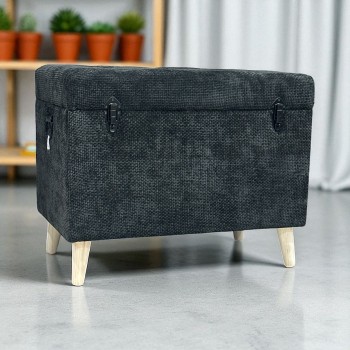 مقعد صندوق  سجاد بوكليه  اسود71×41×55سم 