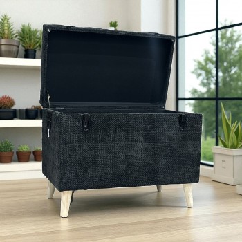 مقعد صندوق  سجاد بوكليه  اسود64×36×48سم 