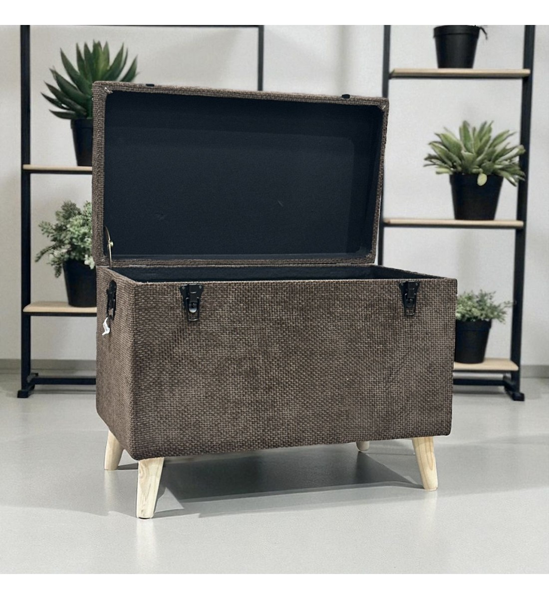 مقعد صندوق سجاد بوكليه بني 71×41×55سم مقعد صندوق سجاد بوكليه بني 71×41×55سم