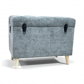 مقعد صندوق  سجاد بوكليه  رمادي 64×36×48سم 