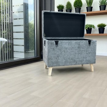 مقعد صندوق  سجاد بوكليه  رمادي 71×41×55سم 