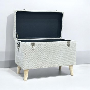 مقعد صندوق  سجاد بوكليه  بيج 64×36×48سم 