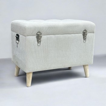 مقعد صندوق  سجاد بوكليه  بيج 64×36×48سم 