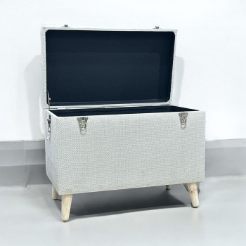 مقعد صندوق  سجاد بوكليه  بيج71×41×55سم 