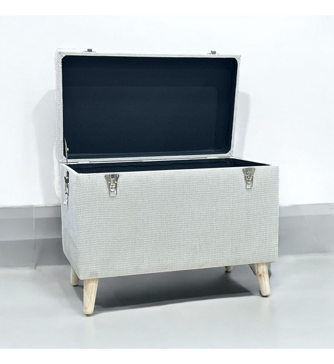 مقعد صندوق  سجاد بوكليه  بيج71×41×55سم 