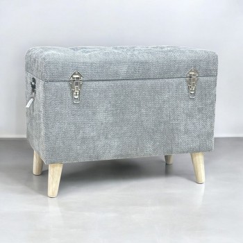 مقعد صندوق  سجاد بوكليه رصاصي 71×41×55سم 