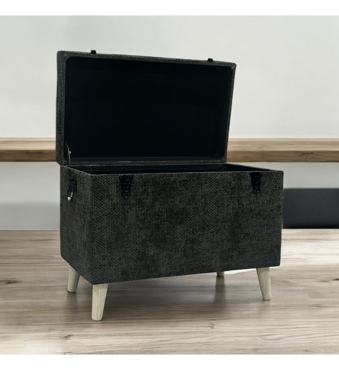 مقعد صندوق سجاد بوكليه رمادي غامق 71×41×55سم مقعد صندوق سجاد بوكليه رمادي غامق 71×41×55سم