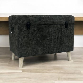 مقعد صندوق  سجاد بوكليه رمادي غامق 71×41×55سم 