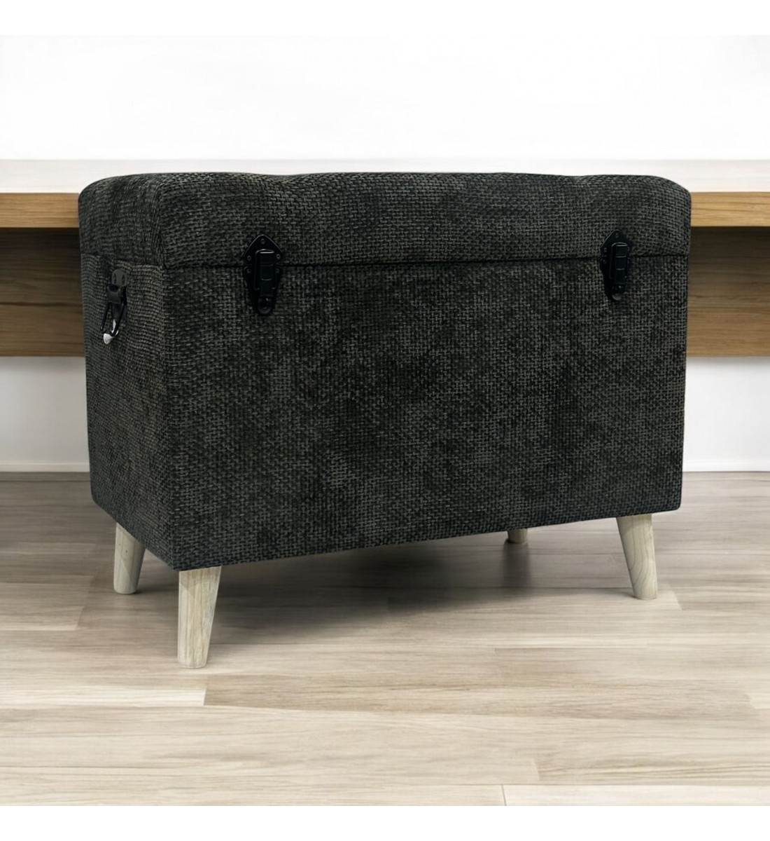 مقعد صندوق سجاد بوكليه رمادي غامق 71×41×55سم مقعد صندوق سجاد بوكليه رمادي غامق 71×41×55سم