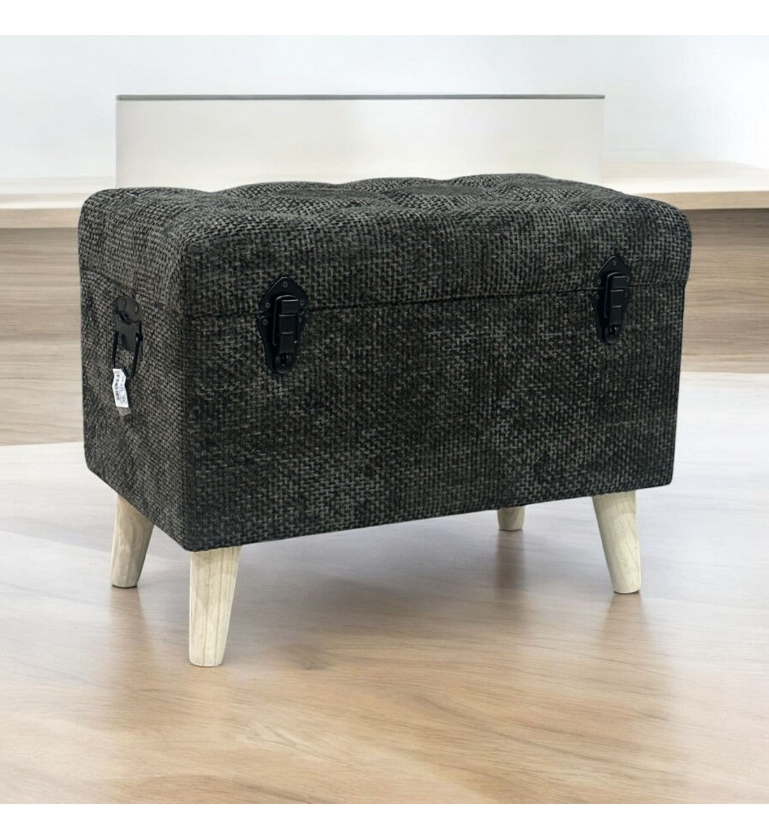 مقعد صندوق سجاد بوكليه رمادي غامق 64×36×48سم مقعد صندوق سجاد بوكليه رمادي غامق 64×36×48سم