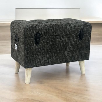 مقعد صندوق  سجاد بوكليه رمادي غامق 64×36×48سم 