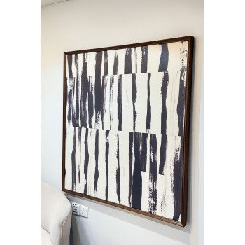 لوحة جدارية تجريدية بحصانين عصرية فاتح وداكن 60×45سم