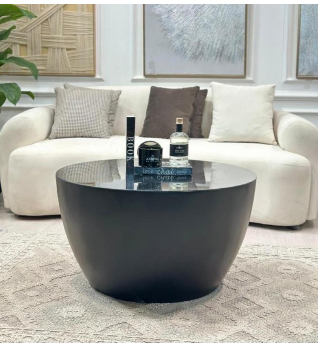 طقم طاولات 5قطع بسطح مرايا وقاعدة خشب(منتج تفصيل )