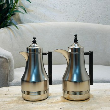 طقم ترامس شاي وقهوة راقي استيل داخل زجاج 1لتر 