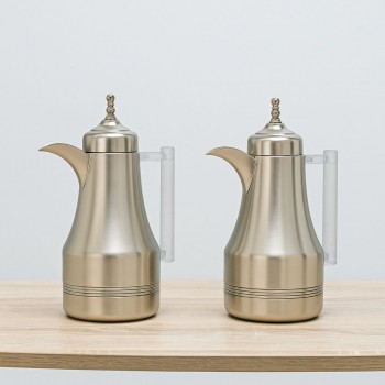 طقم ترامس شاي وقهوة راقي استيل داخل زجاج 1لتر 