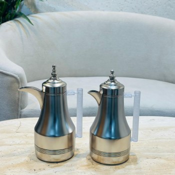 طقم ترامس شاي وقهوة راقي استيل داخل زجاج 1لتر 