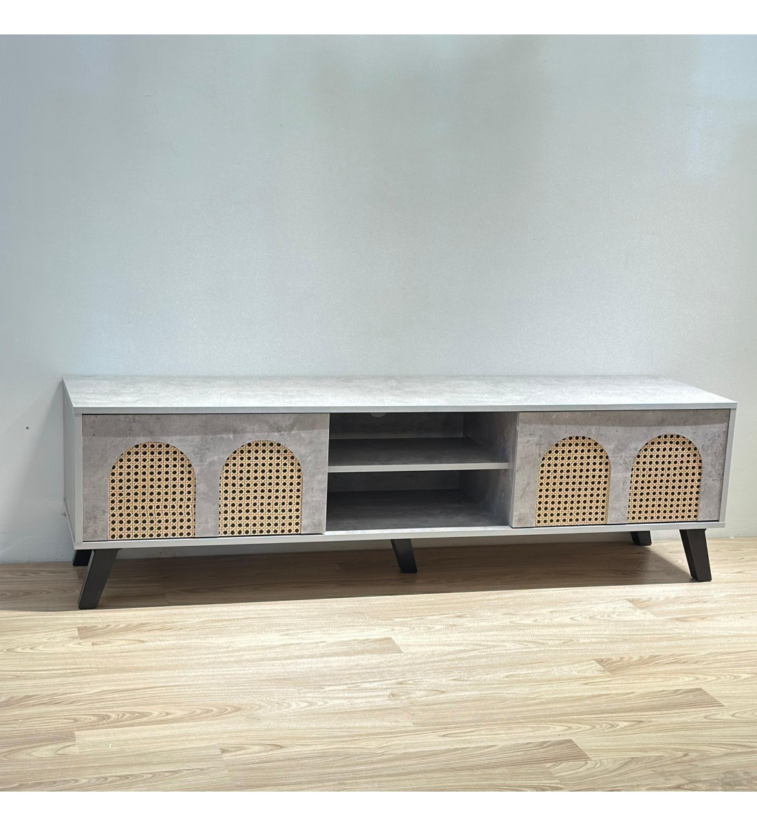 طاولة بلازما خشب لون رصاصي 160×45×40سم (العرض لا يشمل التركيب )