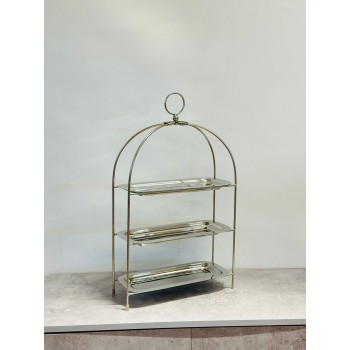 صحن تقديم معدني فاخر بتصميم ثنائي  3دور 