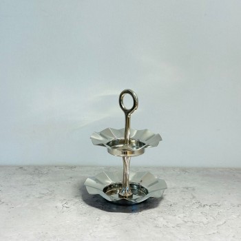 صحن تقديم معدني فاخر بتصميم فاخر 20×13×13سم 