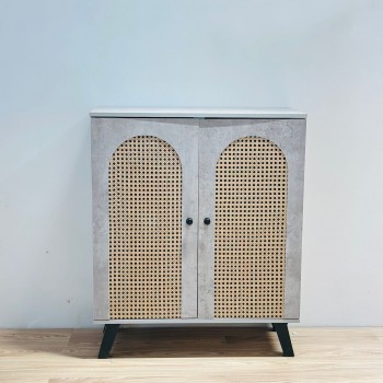 دولاب احذيه ماليزي رمادي 2 باب مقاس 80×34×96 سم (العرض لا يشمل التركيب)