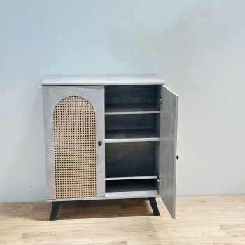 دولاب احذيه ماليزي رمادي 2 باب مقاس 80×34×96 سم (العرض لا يشمل التركيب)