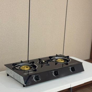 موقد غاز أسود بمفتاح اوتوماتيك من كراون 3 عين 