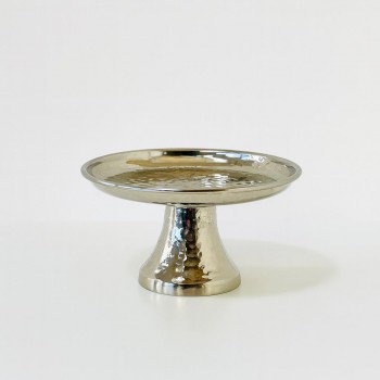 صحن تقديم معدني فاخر بتصميم فاخر 7×14×14سم 