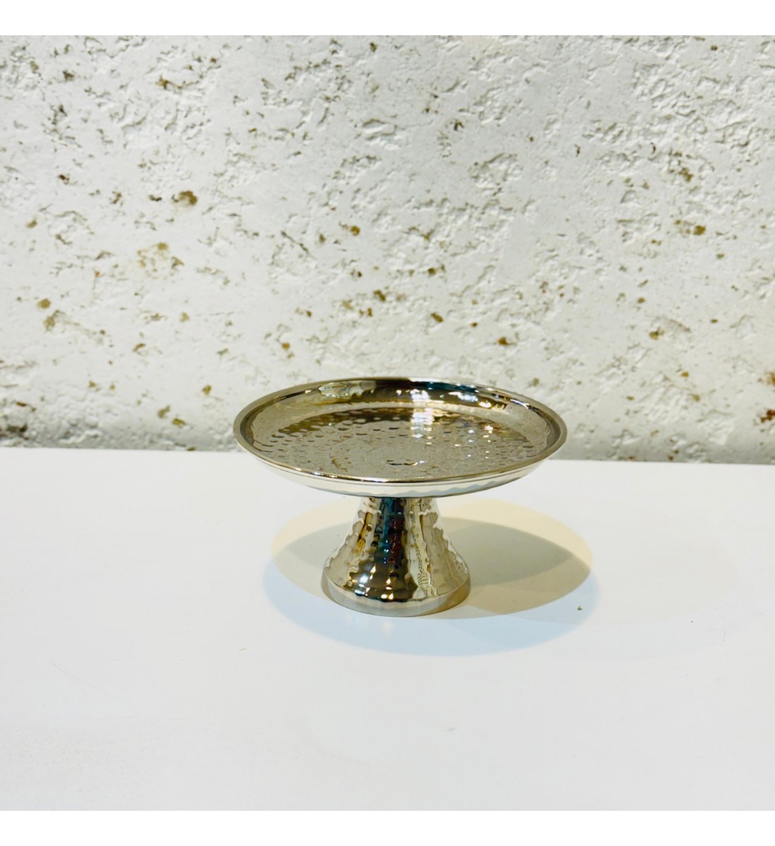 صحن تقديم معدني فاخر بتصميم فاخر 7×14×14سم 