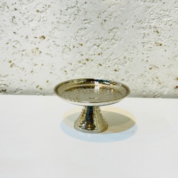 صحن تقديم معدني فاخر بتصميم فاخر 7×14×14سم 