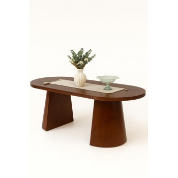 طاولة طعام  خشب السنديان لون بني 200×100سم بدون كراسي (منتج تفصيل )