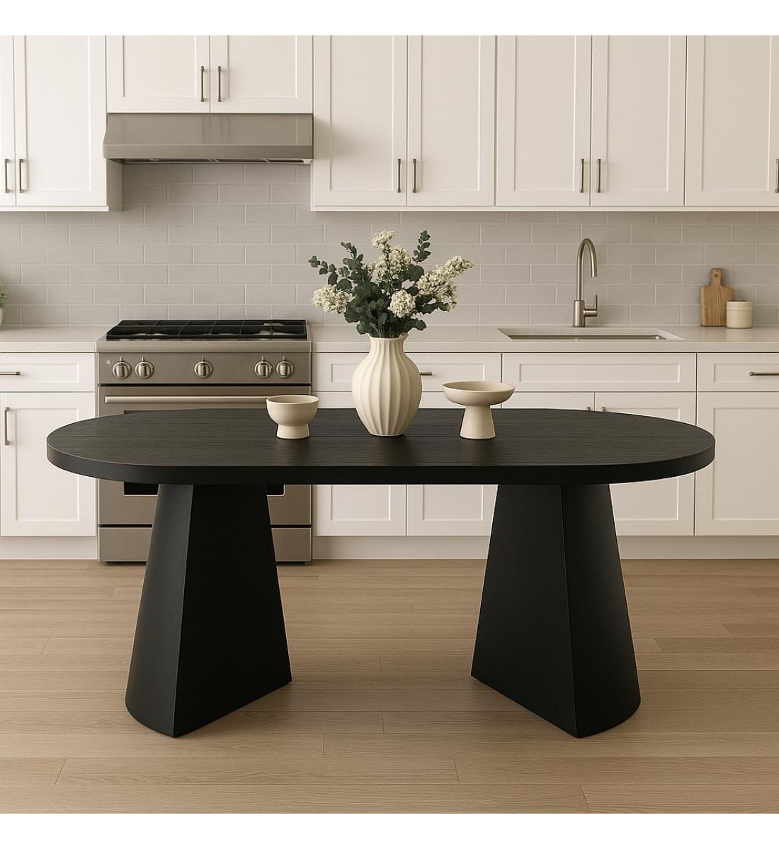 طاولة طعام  خشب السنديان لون اسود 200×100سم بدون كراسي (منتج تفصيل )