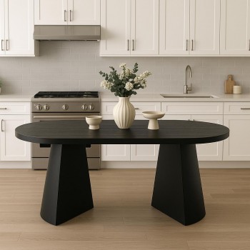 طاولة طعام  خشب السنديان لون اسود 200×100سم بدون كراسي (منتج تفصيل )