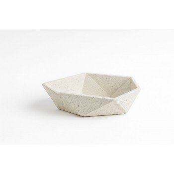 صحن ديكوري حجري الشكل بتصميم هندسي عصري24×6×16سم 