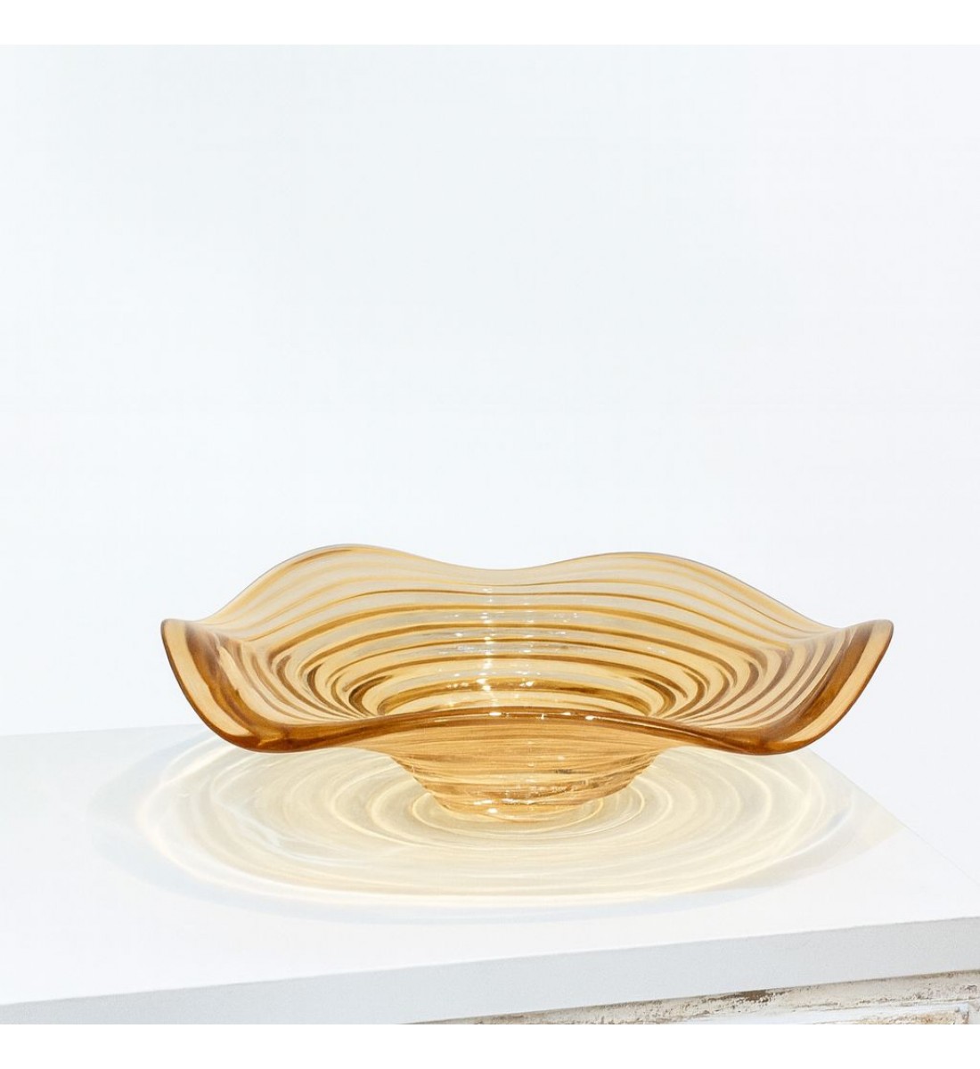 صحن تقديم زجاج مودرن بتصميم كلاسيك40×40×11سم 