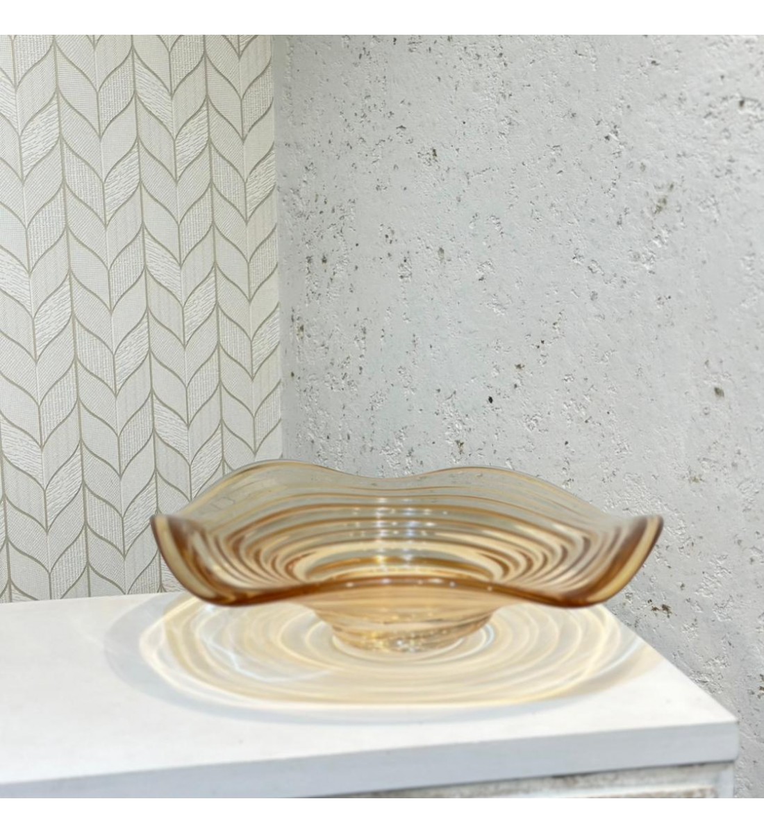 صحن تقديم زجاج مودرن بتصميم كلاسيك40×40×11سم 