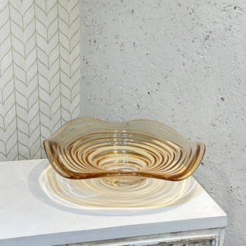 صحن تقديم زجاج مودرن بتصميم كلاسيك40×40×11سم 