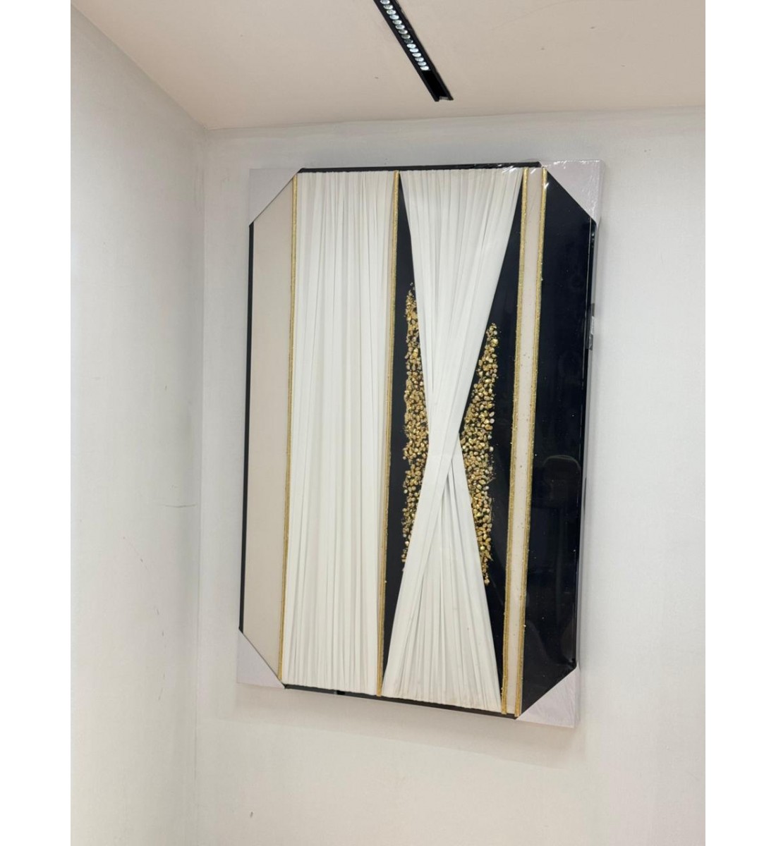 لوحه زينة حائط ديكور جبسية اطار اسود 120×80سم 