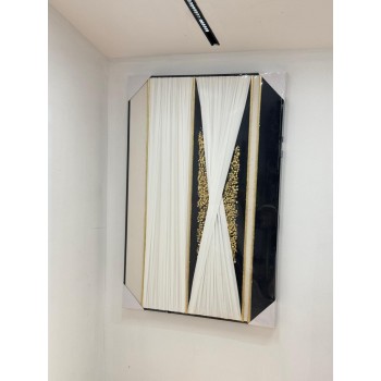 لوحه زينة حائط ديكور جبسية اطار اسود 120×80سم 