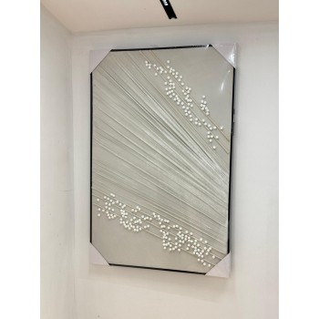 لوحه زينة حائط ديكور جبسية اطار اسود 120×80سم 